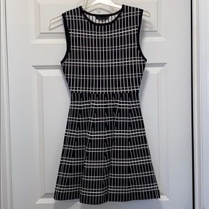 Zara Black and White Grid Mini Dress